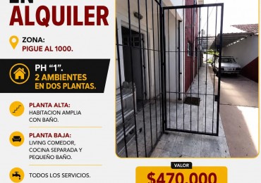 PH 2 AMB. EN DOS PLANTAS. PIGUE AL 1000